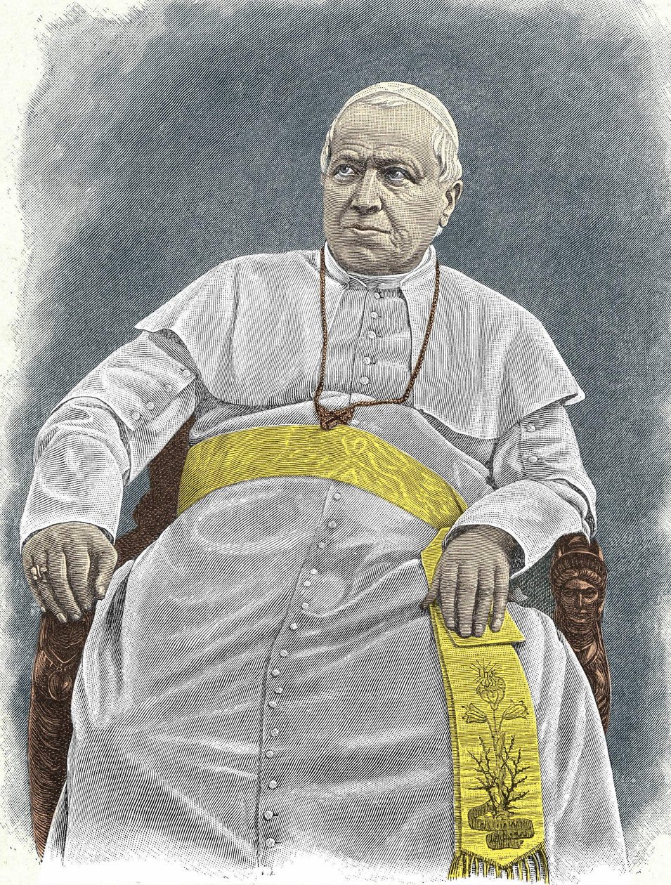 صورة لبيوس التاسع (1792-1878) ، 253 البابا (1846-1878). بواسطة فنان غير معروف