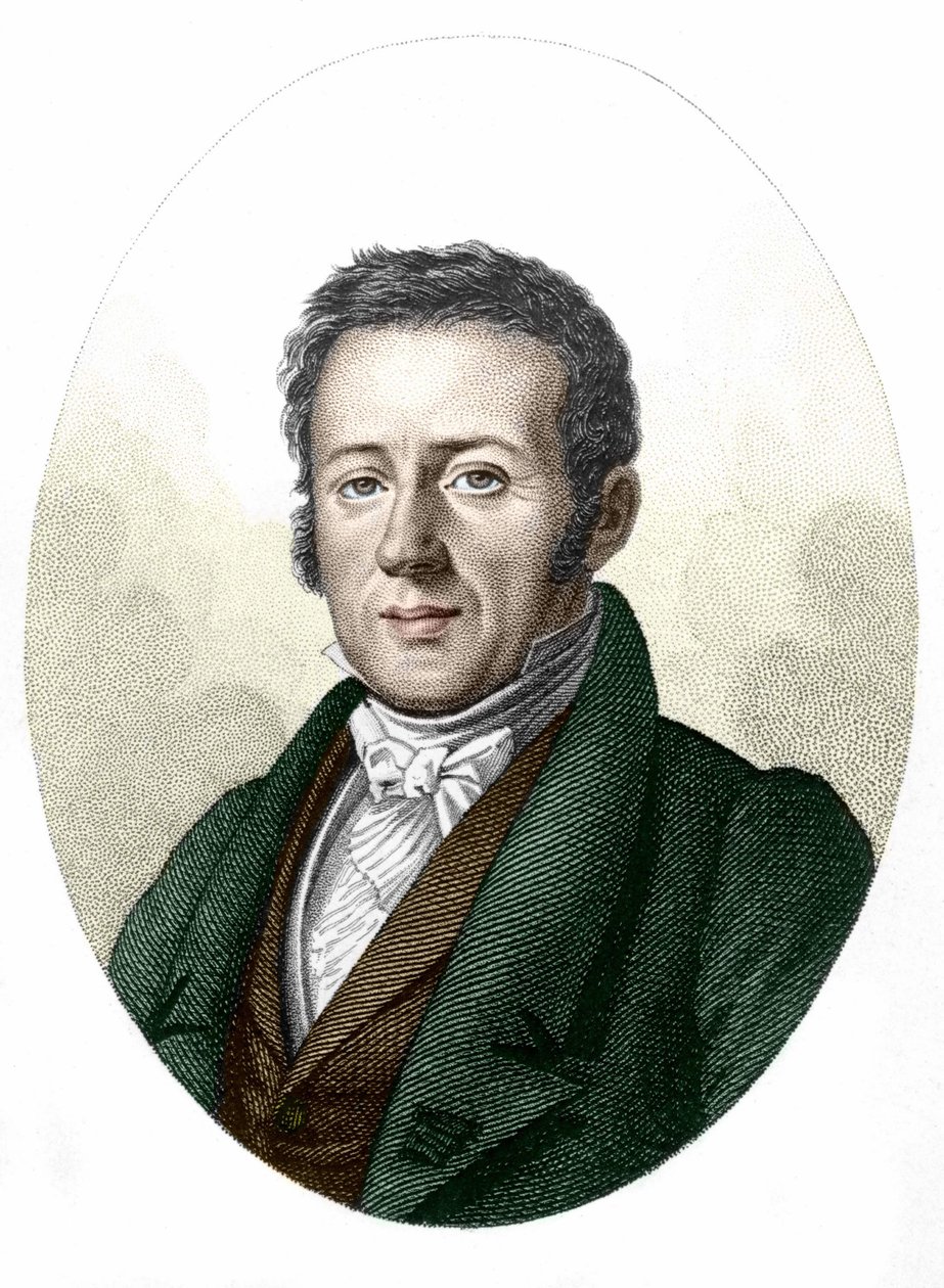 صورة لدرس رينيه زهرة الربيع (1794-1849) ، عالم الطبيعة والأحياء. بواسطة فنان غير معروف