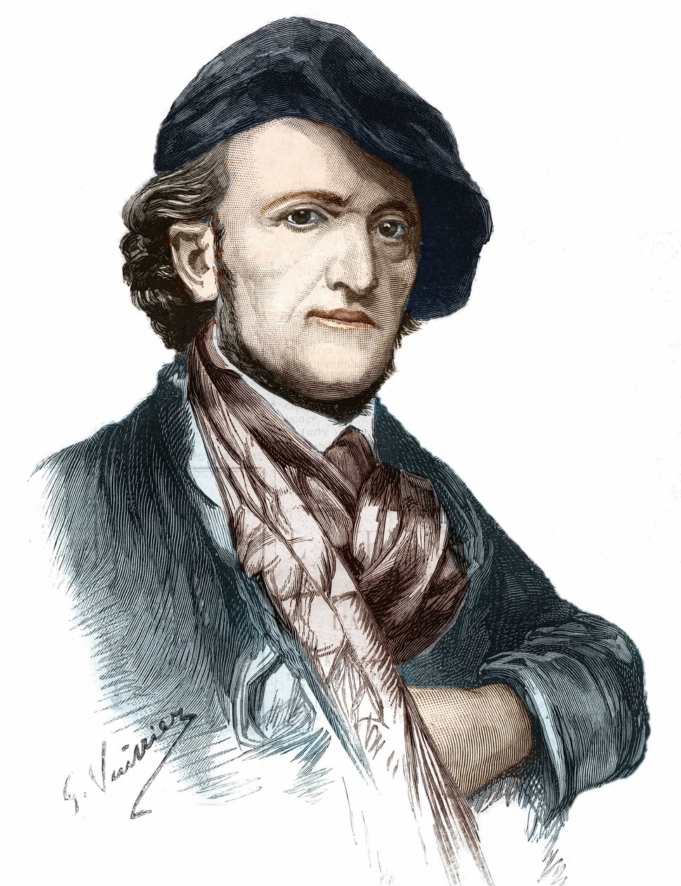 صورة لريتشارد فاجنر (1813-1883) ، الملحن والكاتب المسرحي الألماني. بواسطة فنان غير معروف