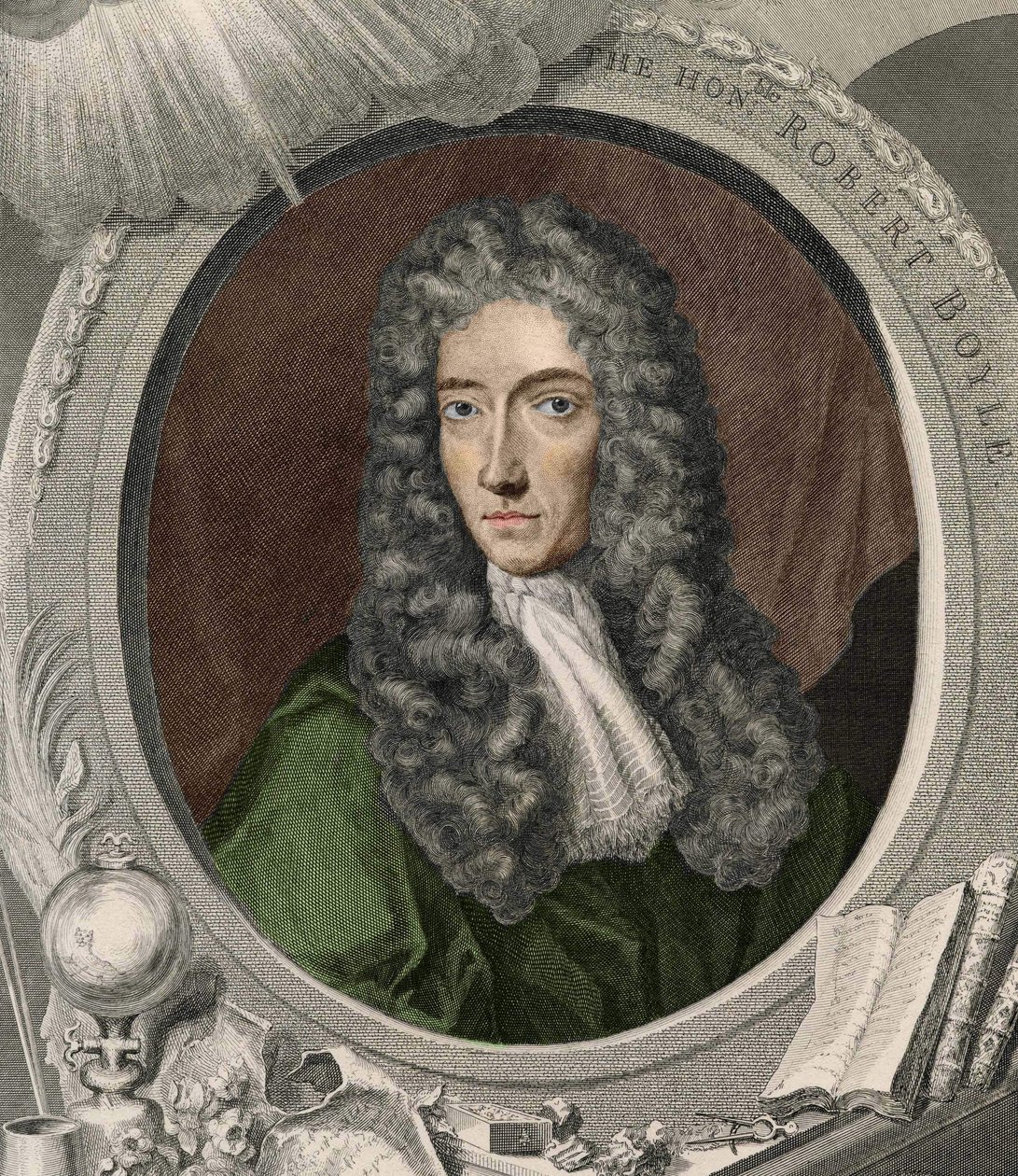صورة لروبرت بويل (1627 - 1691) ، عالم فيزيائي وكيميائي إيرلندي. بواسطة فنان غير معروف