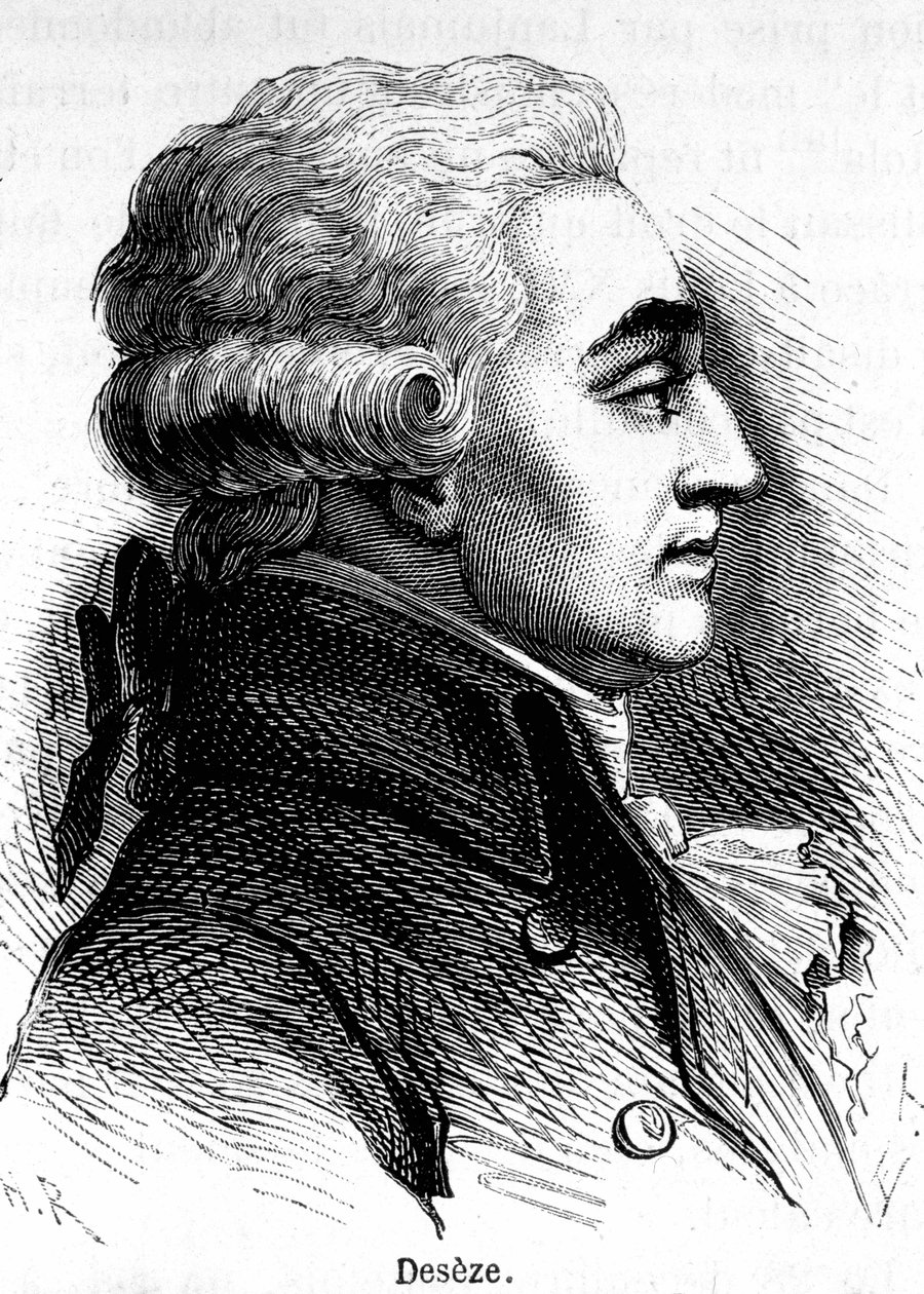 صورة لرومان ديزي أو دي سيز (1748-1828) ، محامي لويس السادس عشر أثناء محاكمته. بواسطة فنان غير معروف