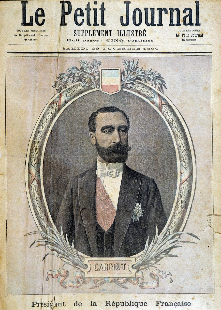 صورة سعدي كارنوت - غلاف “The Petity Journal” ”29/11/1890. بواسطة فنان غير معروف