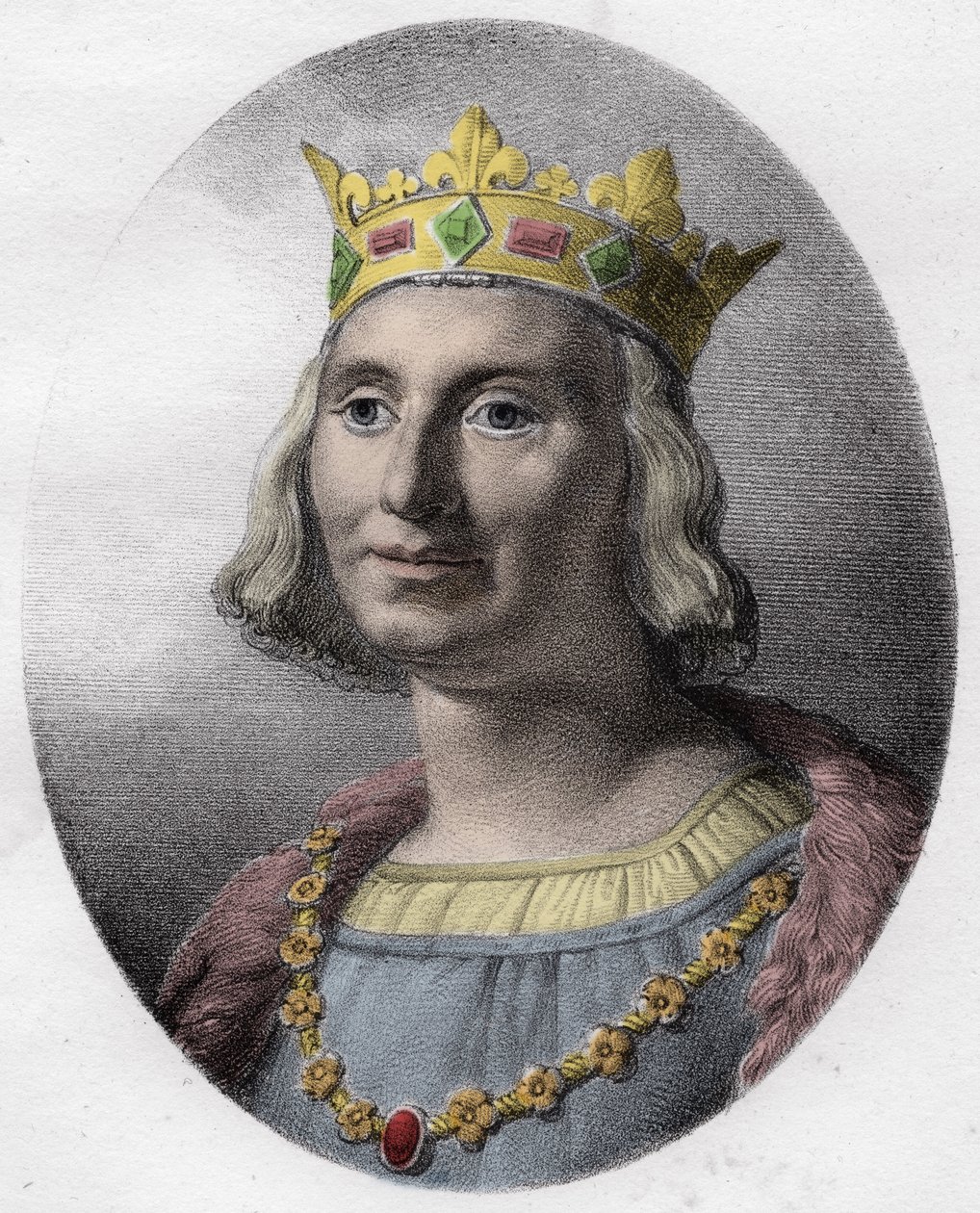 صورة لسانت لويس (سانت لويس ، لويس التاسع (1214-1270) - سانت لويس التاسع (1214-70) ملك فرنسا - بواسطة فنان غير معروف