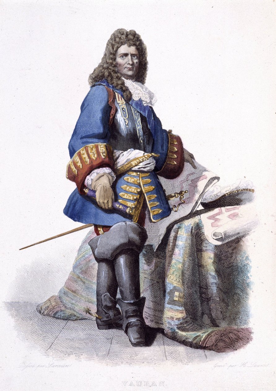 صورة لسيباستيان لو بريستري دي فوبان ، المشير الفرنسي والمهندس العسكري (1633-1707). - في "" The French Plutarch "" بواسطة فنان غير معروف