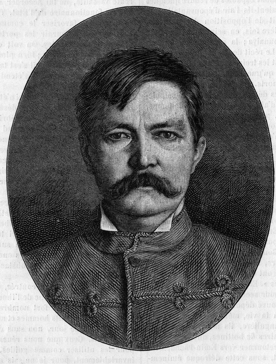صورة للسير هنري مورتون ستانلي ، اسم مستعار لجون رولاندز (1841-1904) ، مستكشف وصحفي بريطاني. نقش في "" Le Journal de la jeunesse "" بواسطة فنان غير معروف
