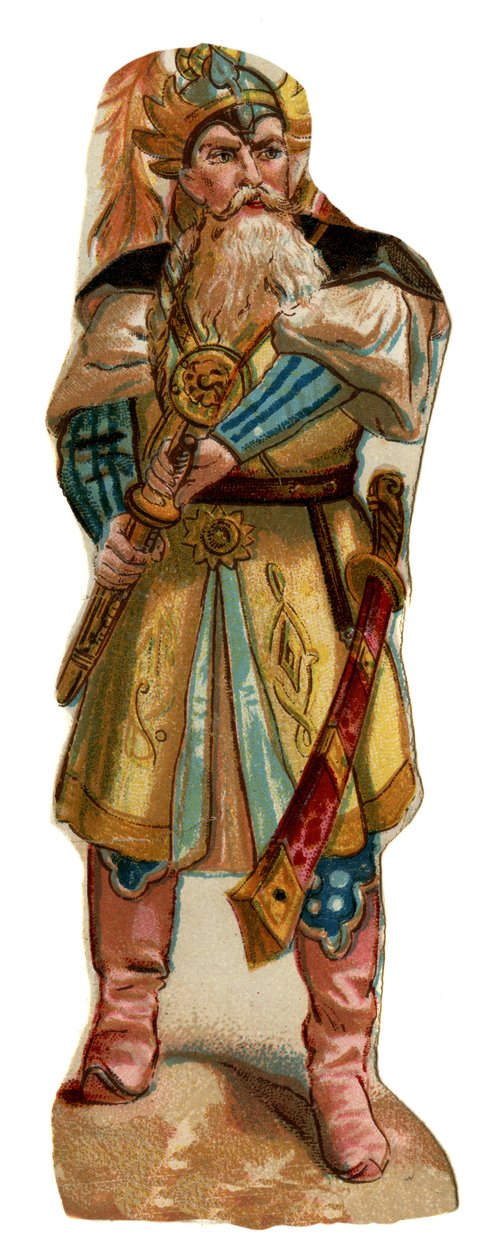 صورة لتيمورلان (1336-1405) (أو تيمور لانج ، "تيمور الأعرج"). الطباعة الحجرية الملونة ، أواخر القرن التاسع عشر. بواسطة فنان غير معروف