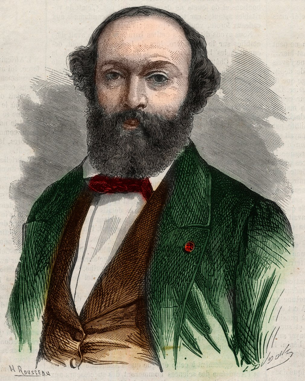 صورة لثيودور روسو (1812-1867) ، رسام فرنسي. نقش في "" الكون المصور "" بواسطة فنان غير معروف