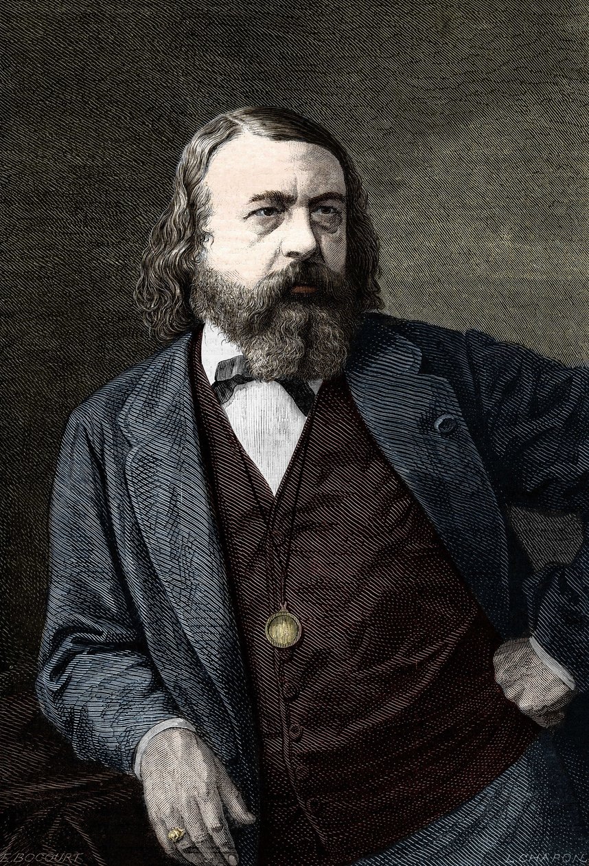 بورتريه ثيوفيل غوتييه (1811-1872) ، الكاتب الفرنسي. بواسطة فنان غير معروف