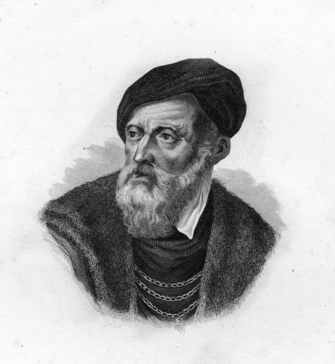 صورة لتيتيان (1490-1576) ، تيزيانو فيسيليو ، رسام البندقية بواسطة فنان غير معروف