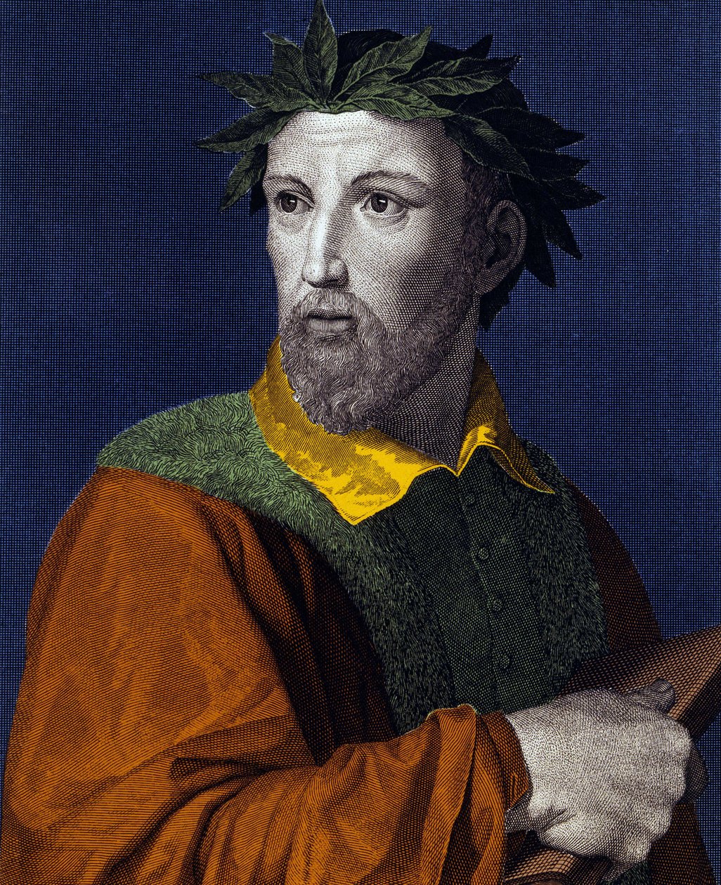 صورة توركواتو تاسو ، قال بالفرنسية لو موب (1544-1595) ، شاعر إيطالي ، نقش القرن التاسع عشر بواسطة فنان غير معروف