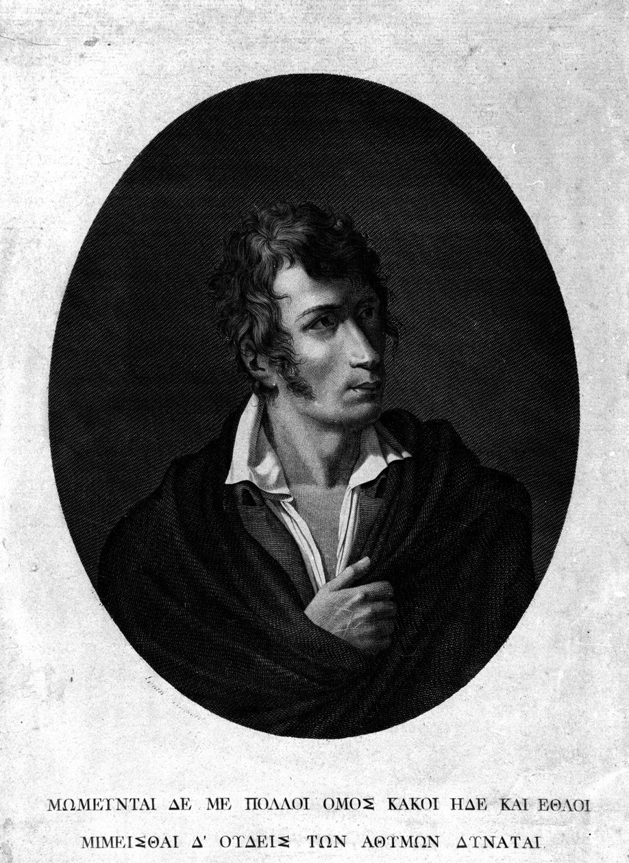 صورة لأوغو فوسكولو (1778-1827). بواسطة فنان غير معروف
