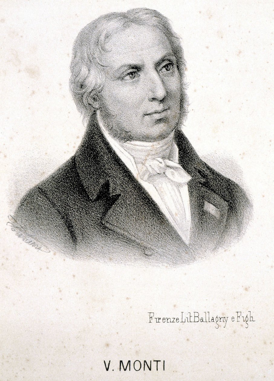 صورة لفينشنزو مونتي (1754 - 1828) ، شاعر إيطالي ، نقش القرن التاسع عشر. بواسطة فنان غير معروف