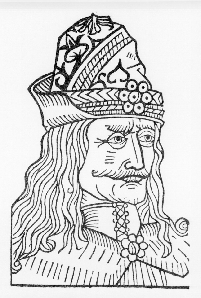 صورة فلاد تيبس الثالث المخوزق أو دراكولا (1431-1476) ، وهو أمير ألهم برام ستوكر شخصية دراكولا ، وهي رواية كتبت عام 1897. بواسطة فنان غير معروف