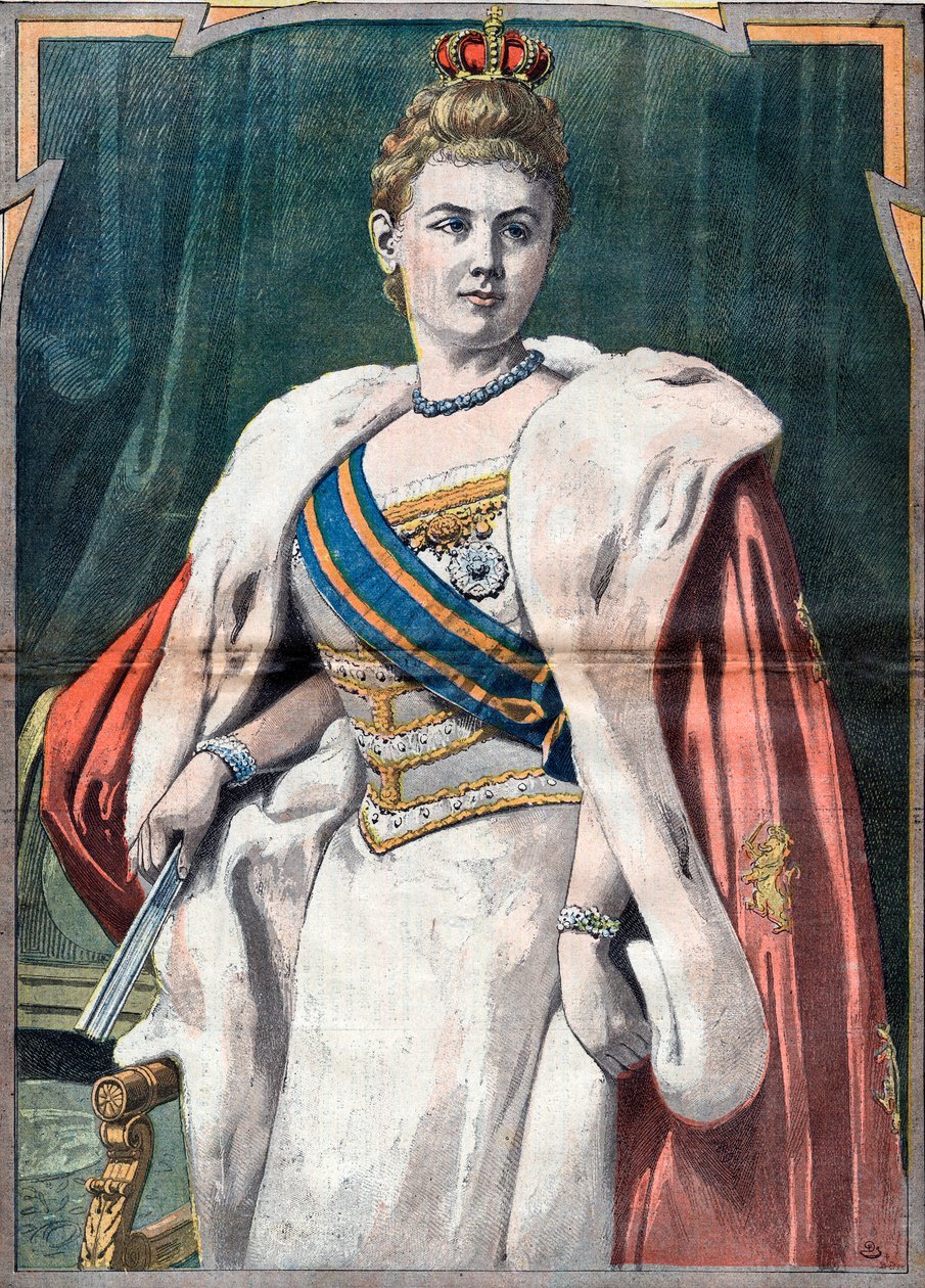 صورة لويلهلمينا، ملكة هولندا من عام 1890 إلى عام 1948 (مطبوعة) بواسطة فنان غير معروف