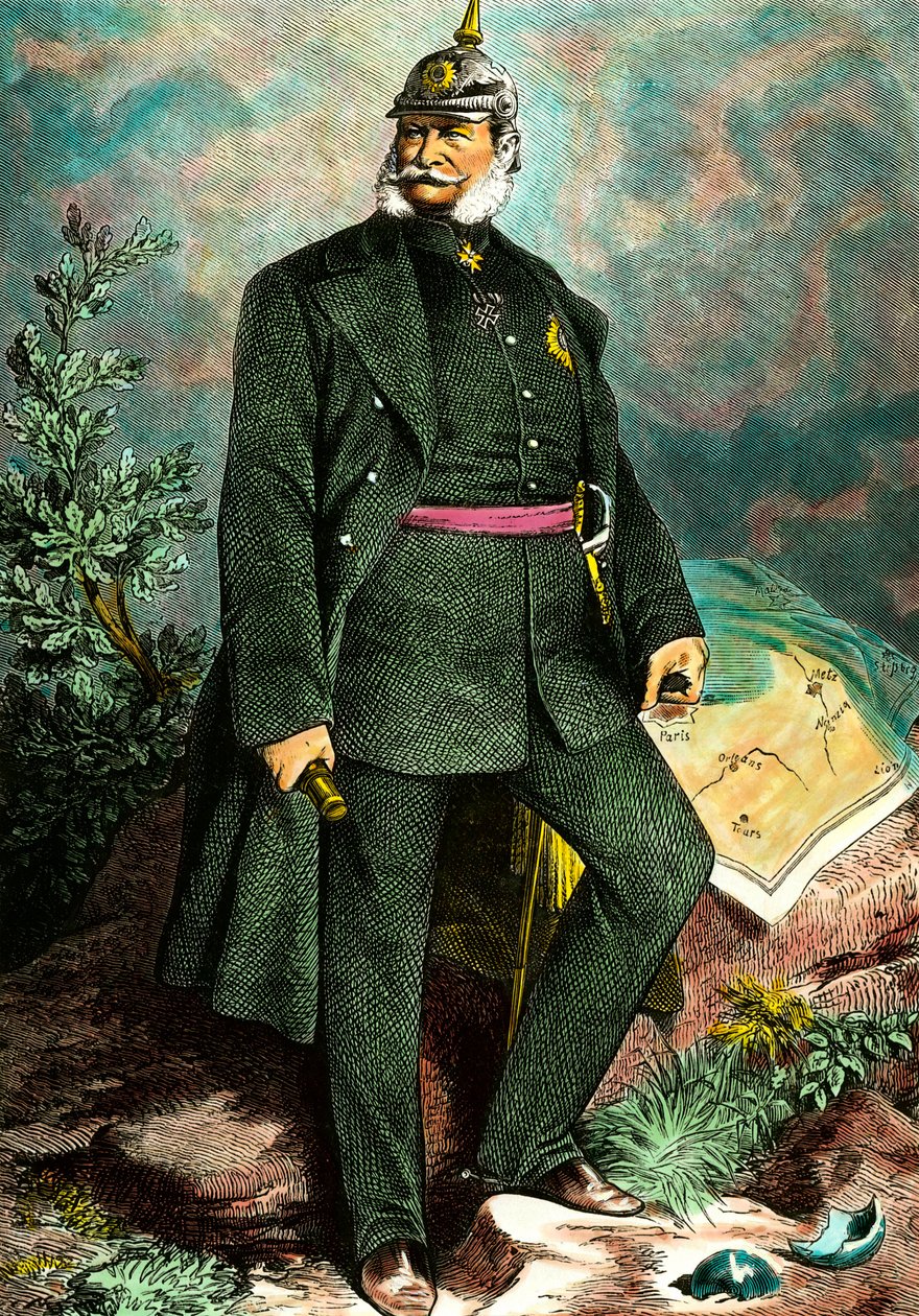 صورة وليام الأول (1797-1888) ، ملك بروسيا وإمبراطور ألمانيا. نقش مجموعة خاصة من القرن التاسع عشر بواسطة فنان غير معروف