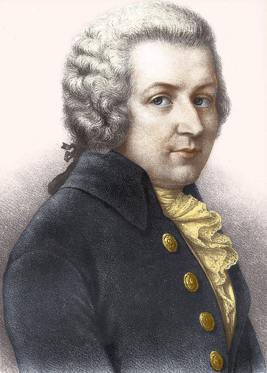 صورة لفولفجانج أماديوس موزارت (1756-1791). بواسطة فنان غير معروف