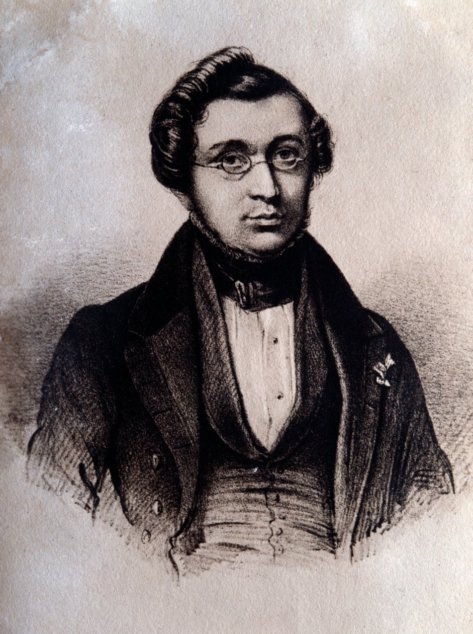 صورة للملحن الإنجليزي أدولف آدم (1803-1856) نقش. بولونيا من القرن التاسع عشر ، متحف ببليوغرافي مدني بواسطة فنان غير معروف