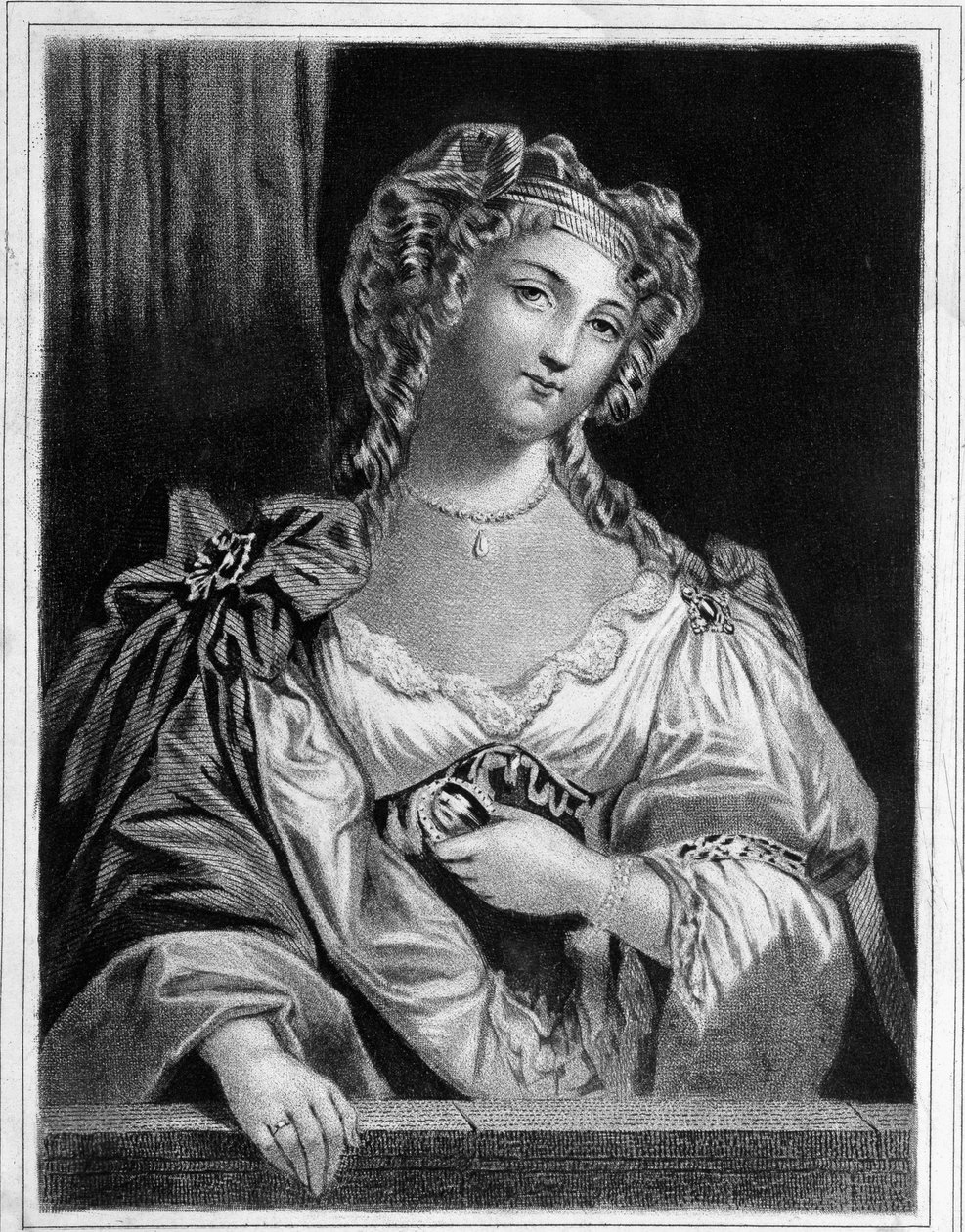صورة لدوقة فونتانجز (1661 - 1681) ، مفضلة من قبل لويس الرابع عشر. نقش القرن التاسع عشر. بواسطة فنان غير معروف