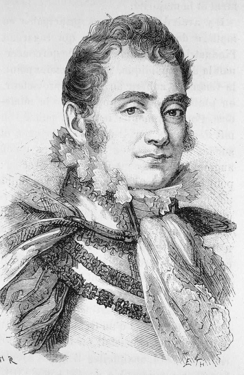 صورة لدوق بيري (1778 - 1820). نقش نهاية القرن التاسع عشر في "هيستوار دو فرانس" له. مارتن. بواسطة فنان غير معروف