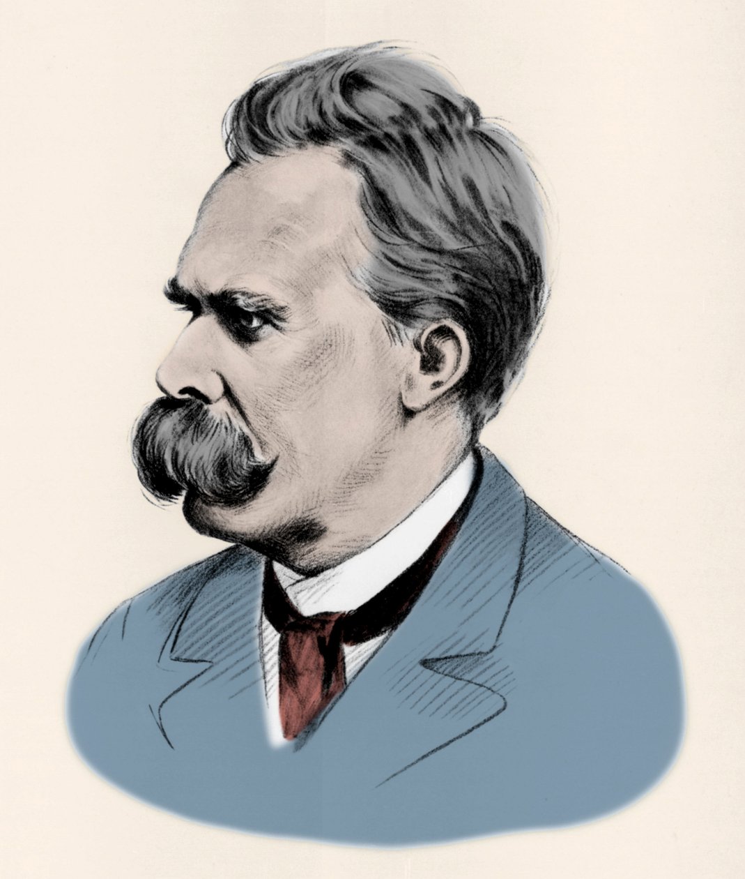 صورة للفيلسوف الألماني فريدريك نيتشه (1844-1900). بواسطة فنان غير معروف