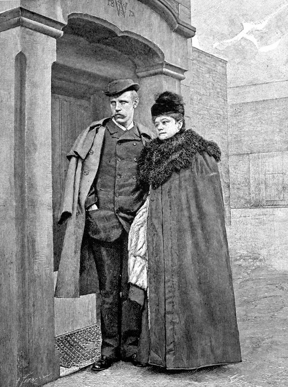 صورة للمستكشف النرويجي فريدجوف نانسن (1861-1930) ، عالم ودبلوماسي ، مع زوجته. بواسطة فنان غير معروف
