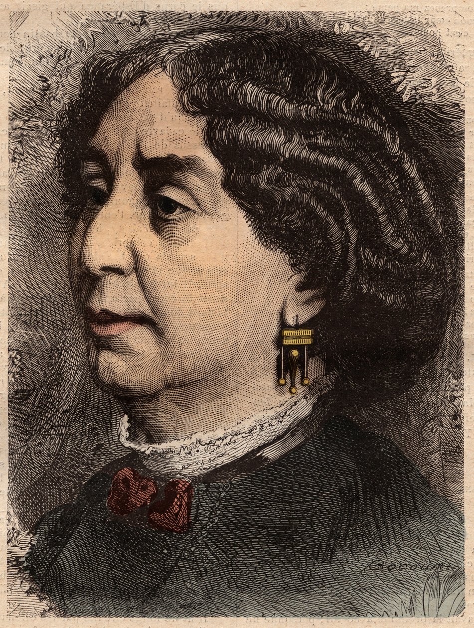 صورة للكاتب جورج ساند (1804-1876) أورور دوبين ، البارونة دوديفانت "" بواسطة فنان غير معروف