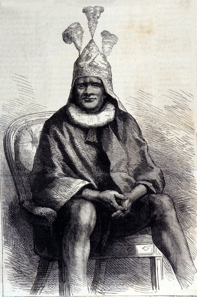 صورة لملك الزولو Cetshwayo (أو Cetawayo ، Cetewayo ، Cetywajo ، Ketchwayo) (1826-1884) نقش من القرن التاسع عشر بواسطة فنان غير معروف