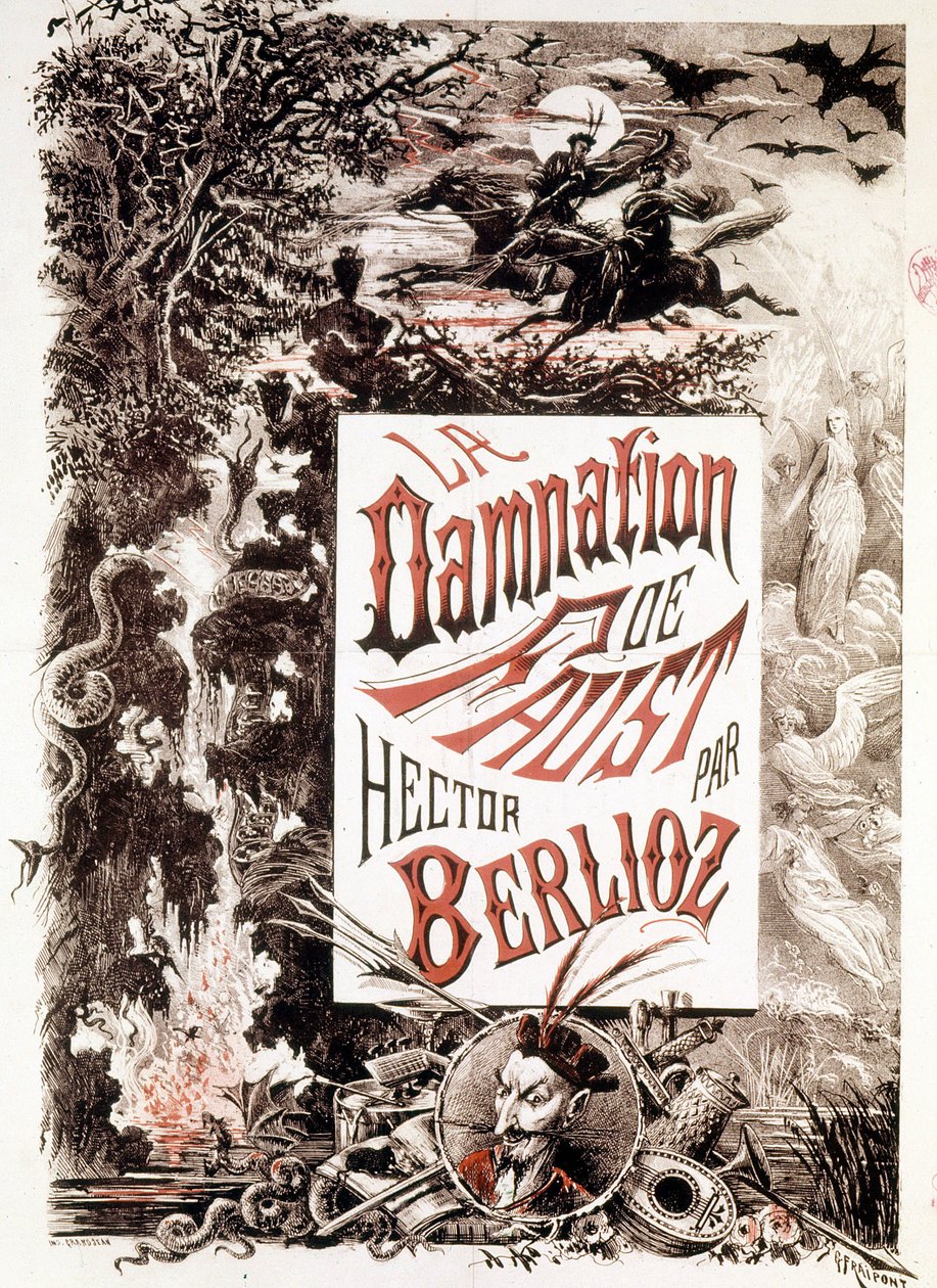 ملصق La Damnation de Faust بواسطة هيكتور بيرليوز. sd. نهاية القرن التاسع عشر. بواسطة فنان غير معروف