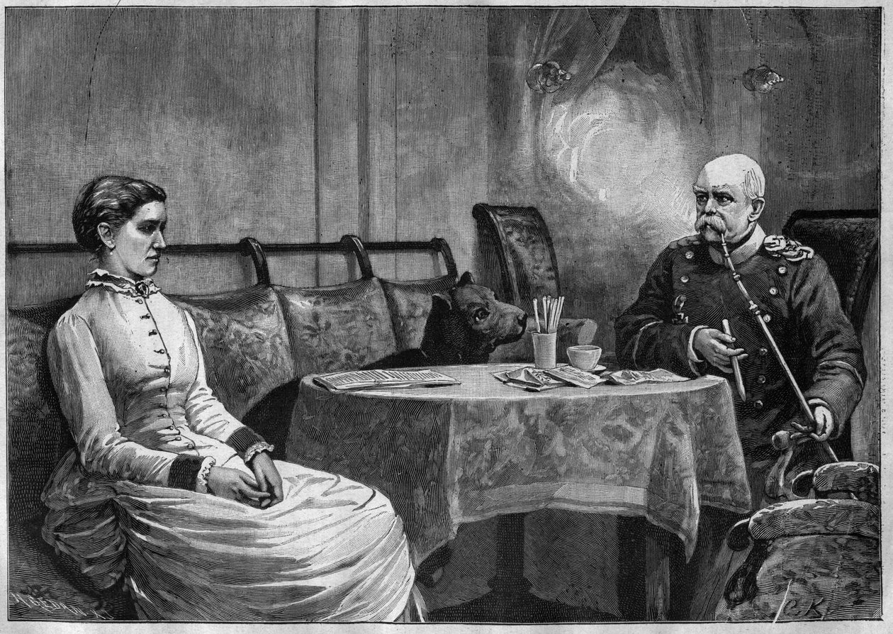 الأمير أوتو فون بسمارك (1815-98) وزوجته جوانا (1824-1894) - نقش 1887 بواسطة فنان غير معروف