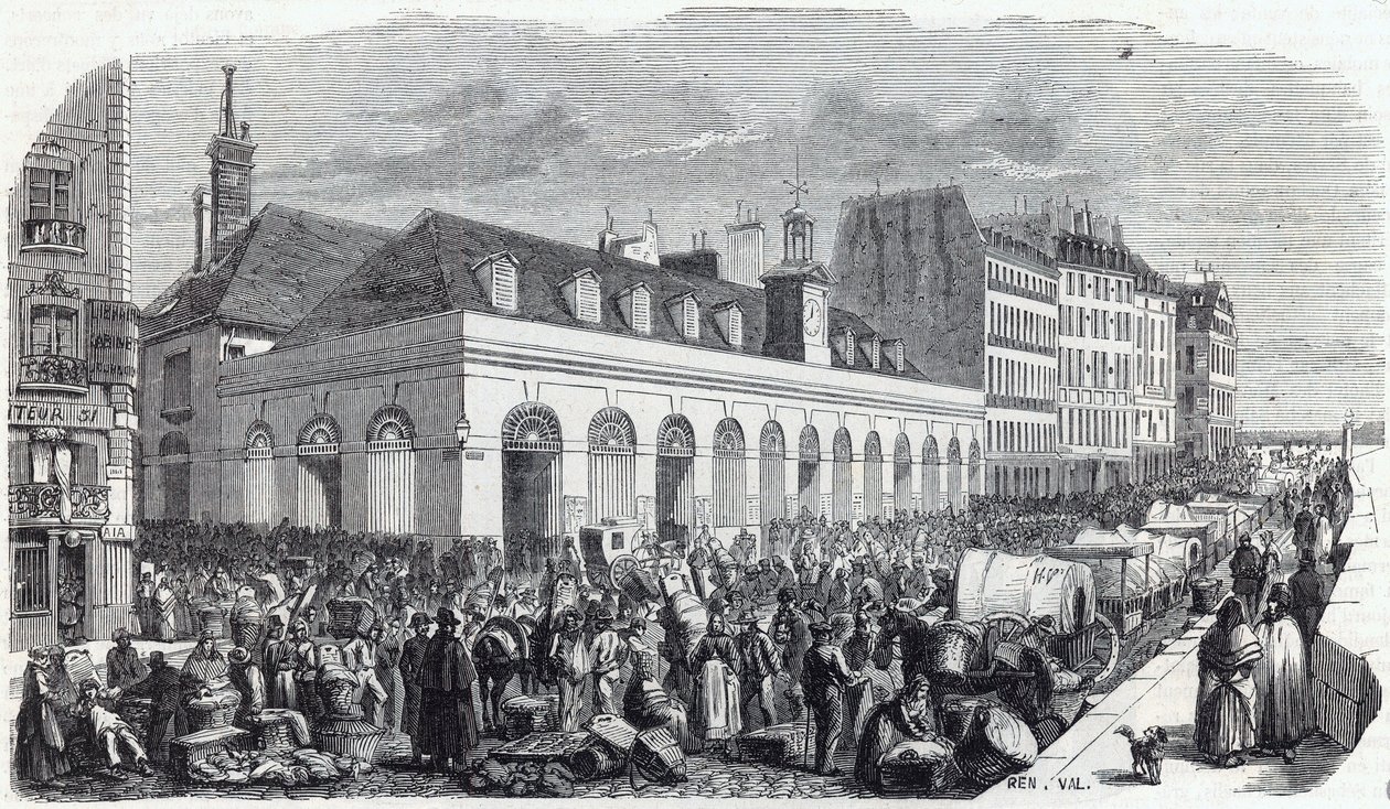Quai des Augustins: Marche de la Vallee - نقش في "" Tableau-de-Paris "" لإدموند تيكسير بواسطة فنان غير معروف