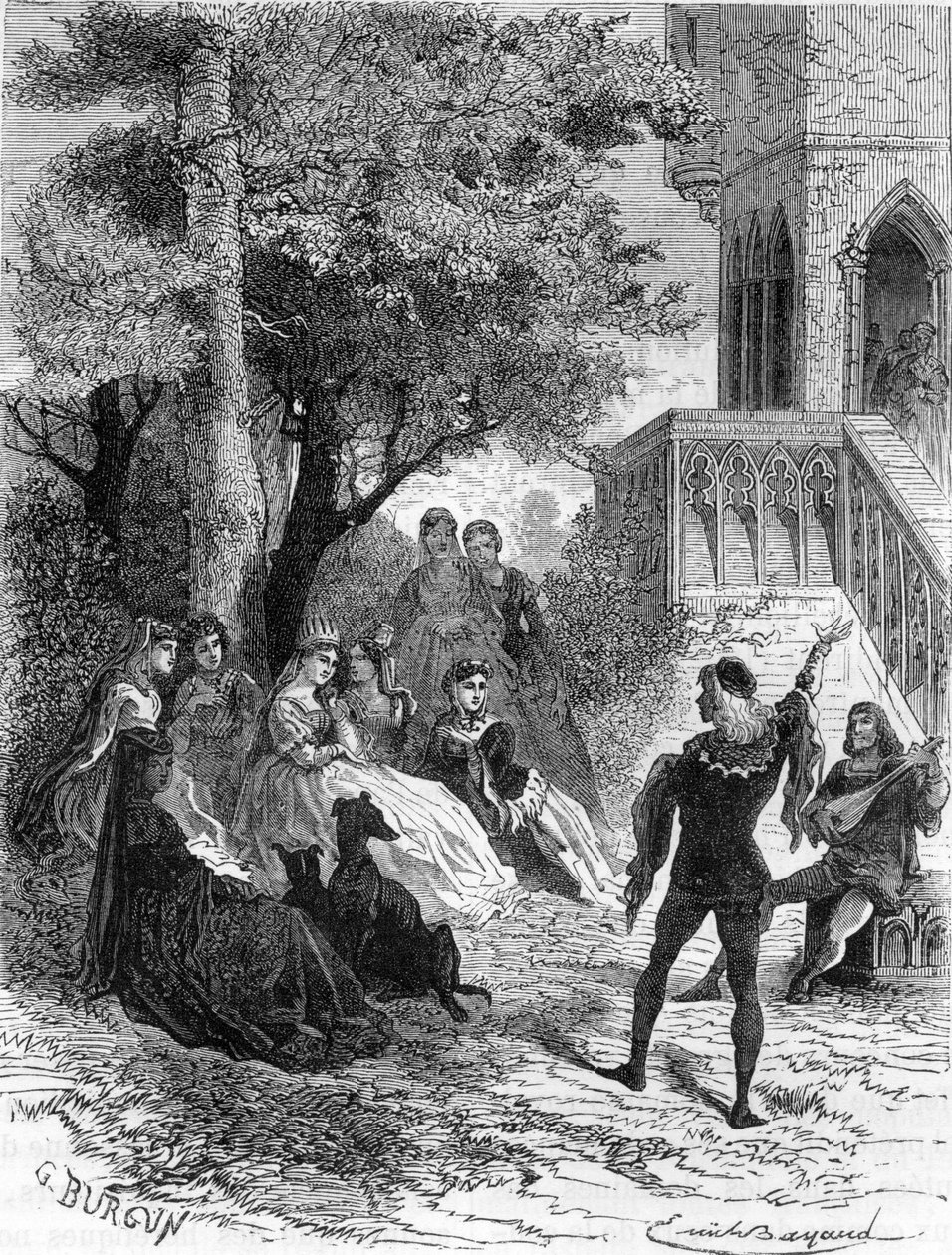 الملكة ماري من برابانت والعثور على Adenes - في "" L'Histoire de France "" لهنري مارتن بواسطة فنان غير معروف