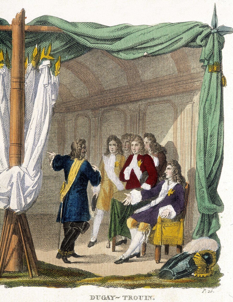 Rene Duguay Trouin (Duguay-Trouin) (Rene Trouin du Gue dit) (1673-1736) قبل الملك لويس الرابع عشر (1638-1715). نقش القرن التاسع عشر. بواسطة فنان غير معروف