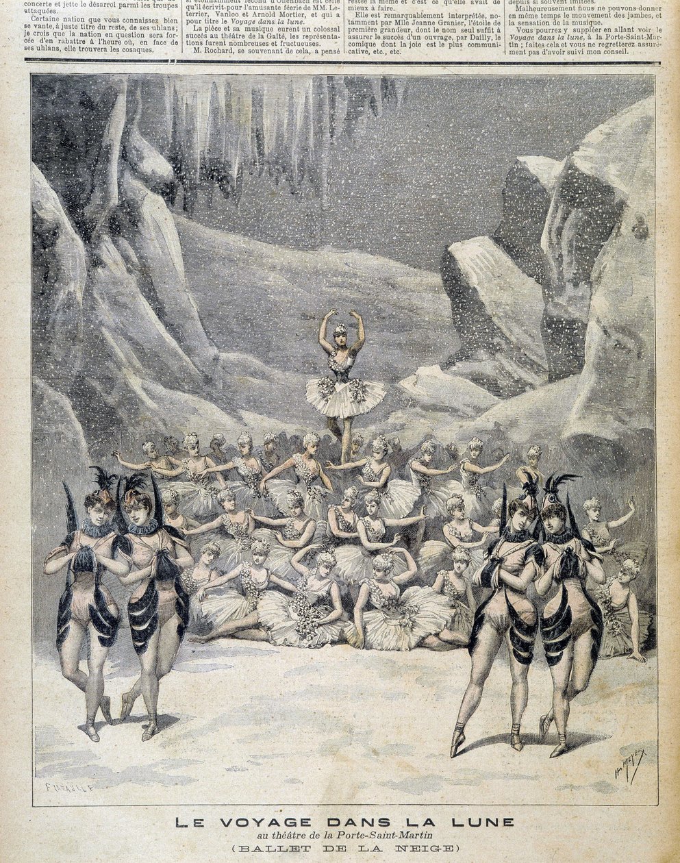 التمثيل على مسرح Porte Saint Martin لـ "" Journey in the Moon "" - في "Le Petite Journal" من 09/04/1892 بواسطة فنان غير معروف
