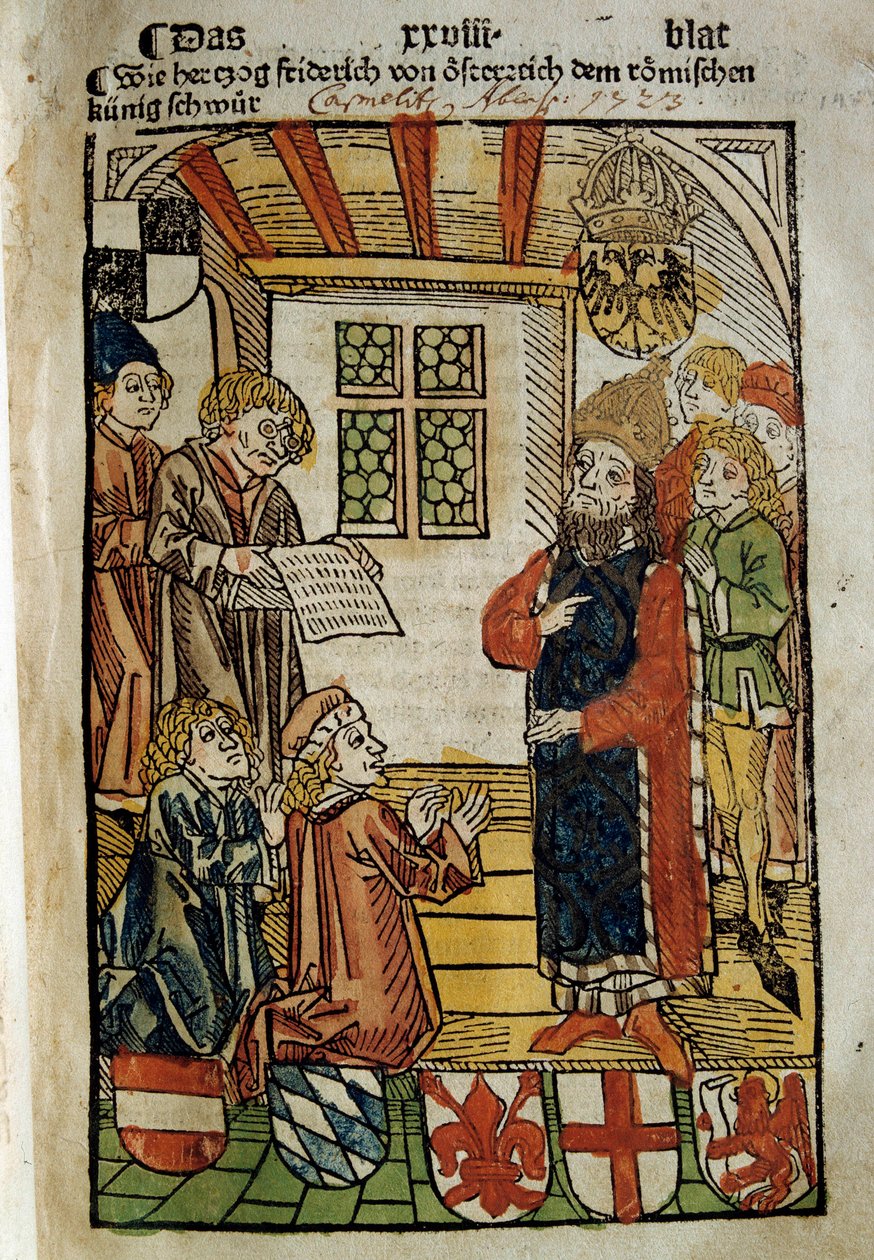 تمثيل مجلس كونستانس (1414-1418) ، بدعوة من الإمبراطور سيغيسموند الأول وأنتيبوب يوحنا الثالث والعشرون. وضع حدًا للانشقاق الكبير في الغرب. مصغر عام 1414. باريس. المكتبة البولندية بواسطة فنان غير معروف