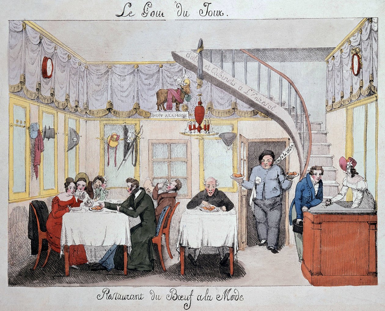 Restaurant Hall "" Beef in Fashion "v. 1820 بواسطة فنان غير معروف
