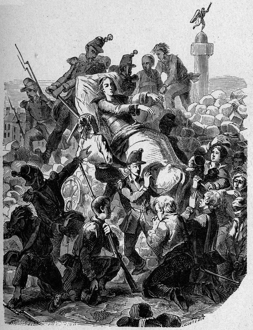 ثورة 1848: "" رئيس الأساقفة دينيس أفري (1793-1848) جرح ولبس نقالة في عام 1848. " بواسطة فنان غير معروف