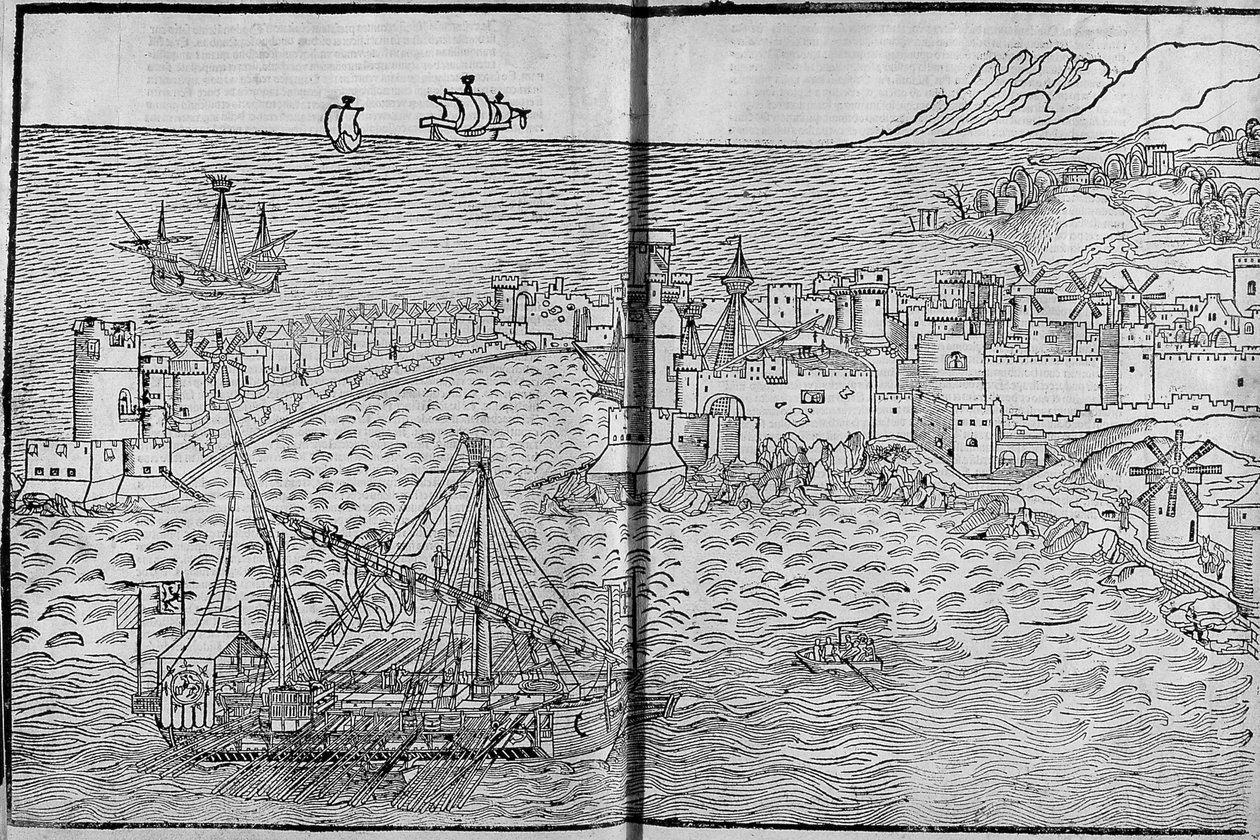 رودس - في ““ Les Saintes Peregrinations ”” برنارد دي بريدينباخ بواسطة فنان غير معروف