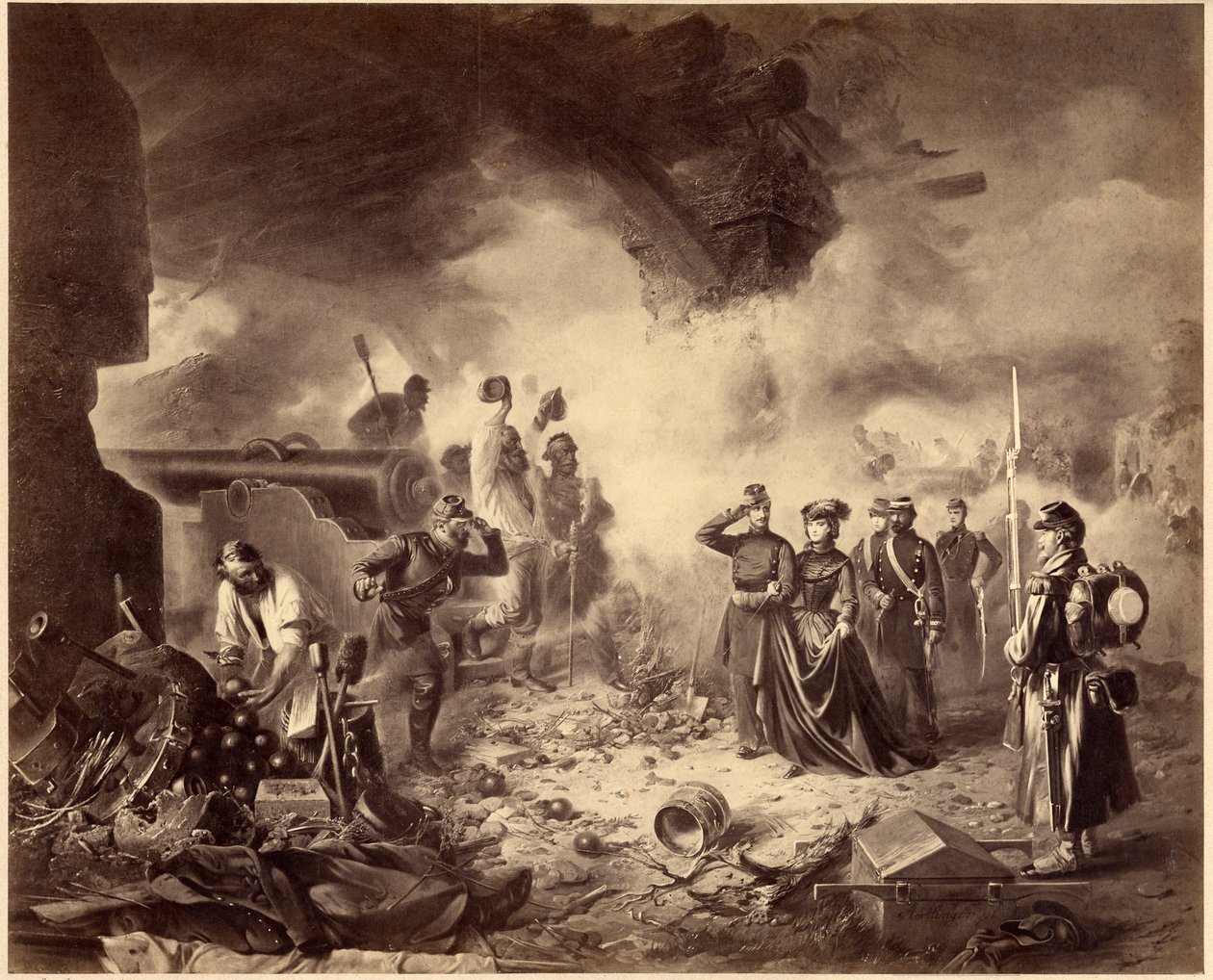 Risorgimento - حصار Gaeta ، 1860-1861. عصر التوحيد ، إيطاليا ، القرن التاسع عشر. ماري صوفي بواسطة غير معروف