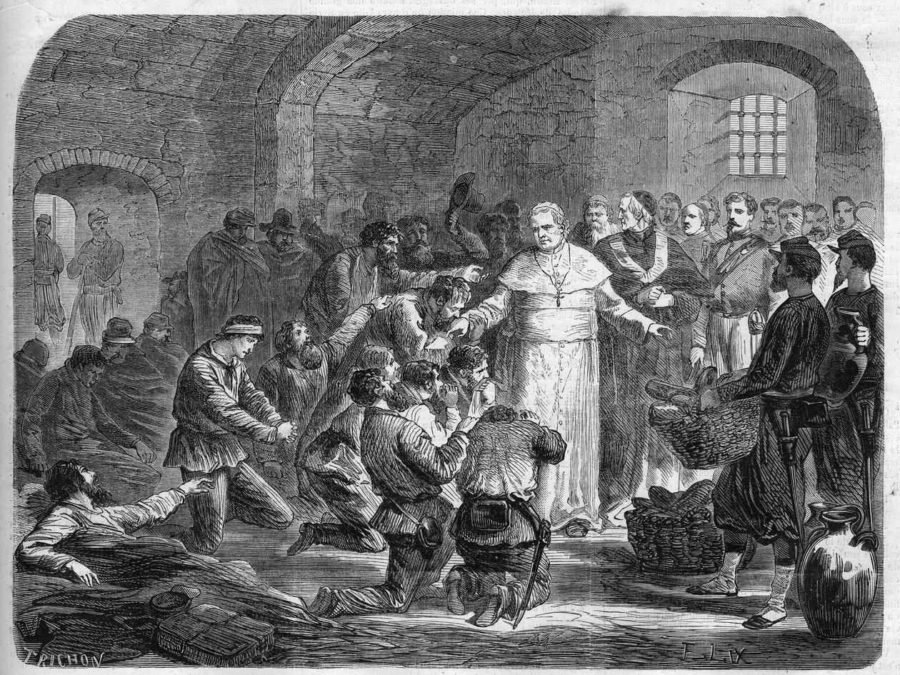 Risorgimento: البابا بيوس التاسع (أصبح جيوفاني ماريا ماستاي فيريتي بيوس التاسع أو بيو التاسع بواسطة فنان غير معروف