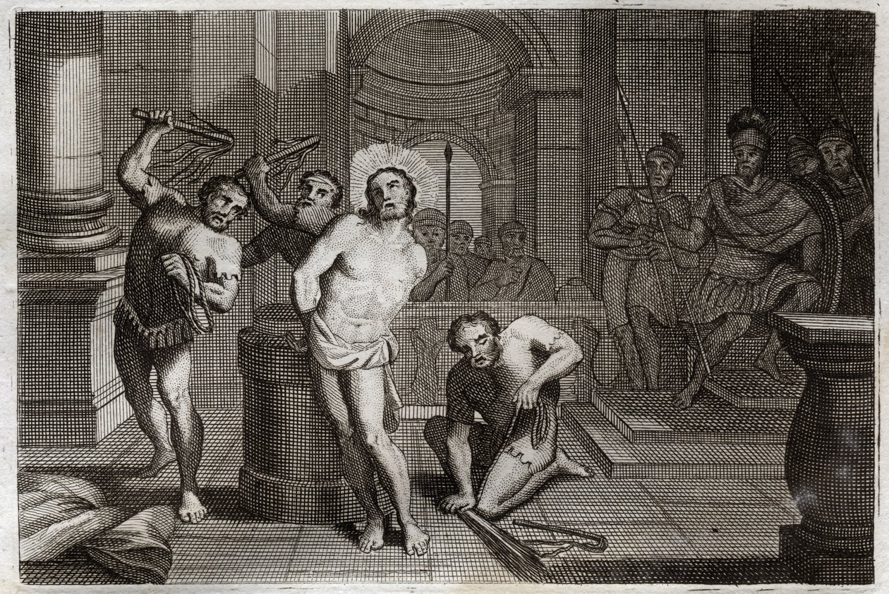 الكتاب المقدس Royaumont ، العهد الجديد: جلد يسوع المسيح. شكل توضيحي لعام 1811. بواسطة فنان غير معروف