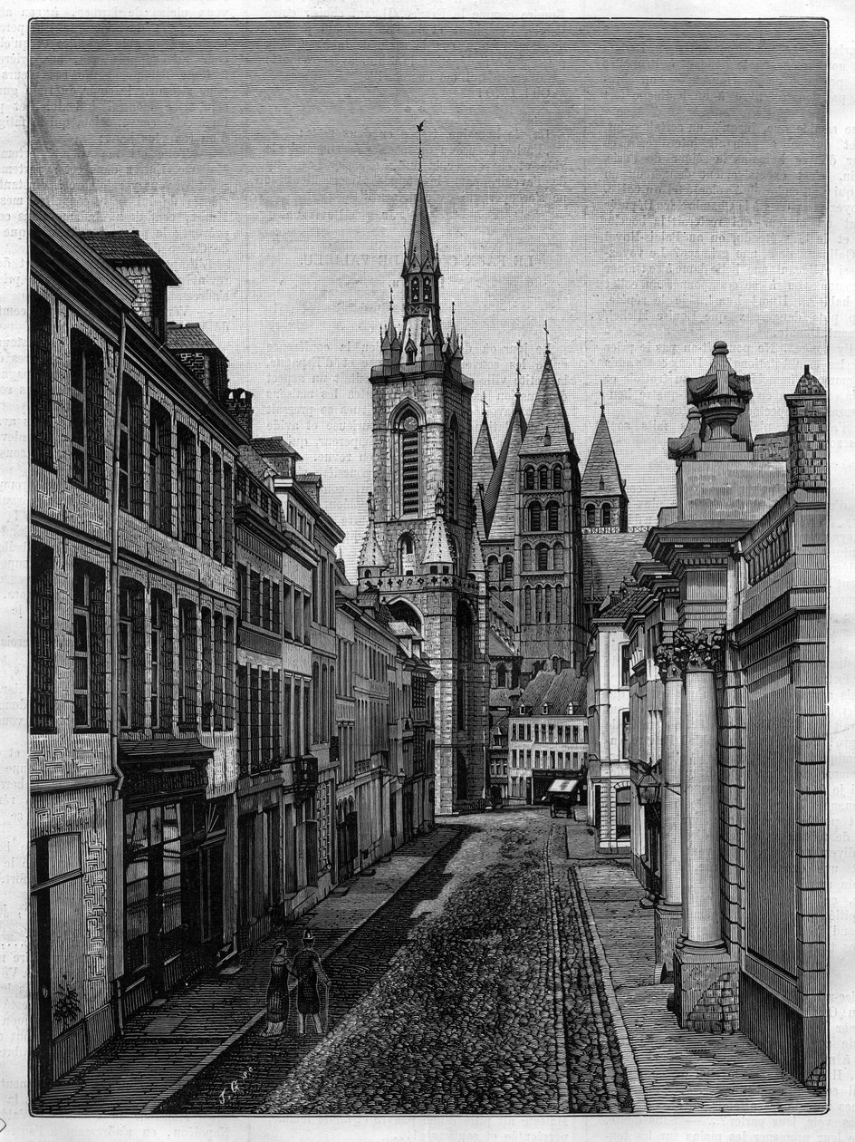 Rue Saint Martin (Abbaye Saint Martin) في تورناي (تورناي) في بلجيكا عام 1882 بواسطة فنان غير معروف
