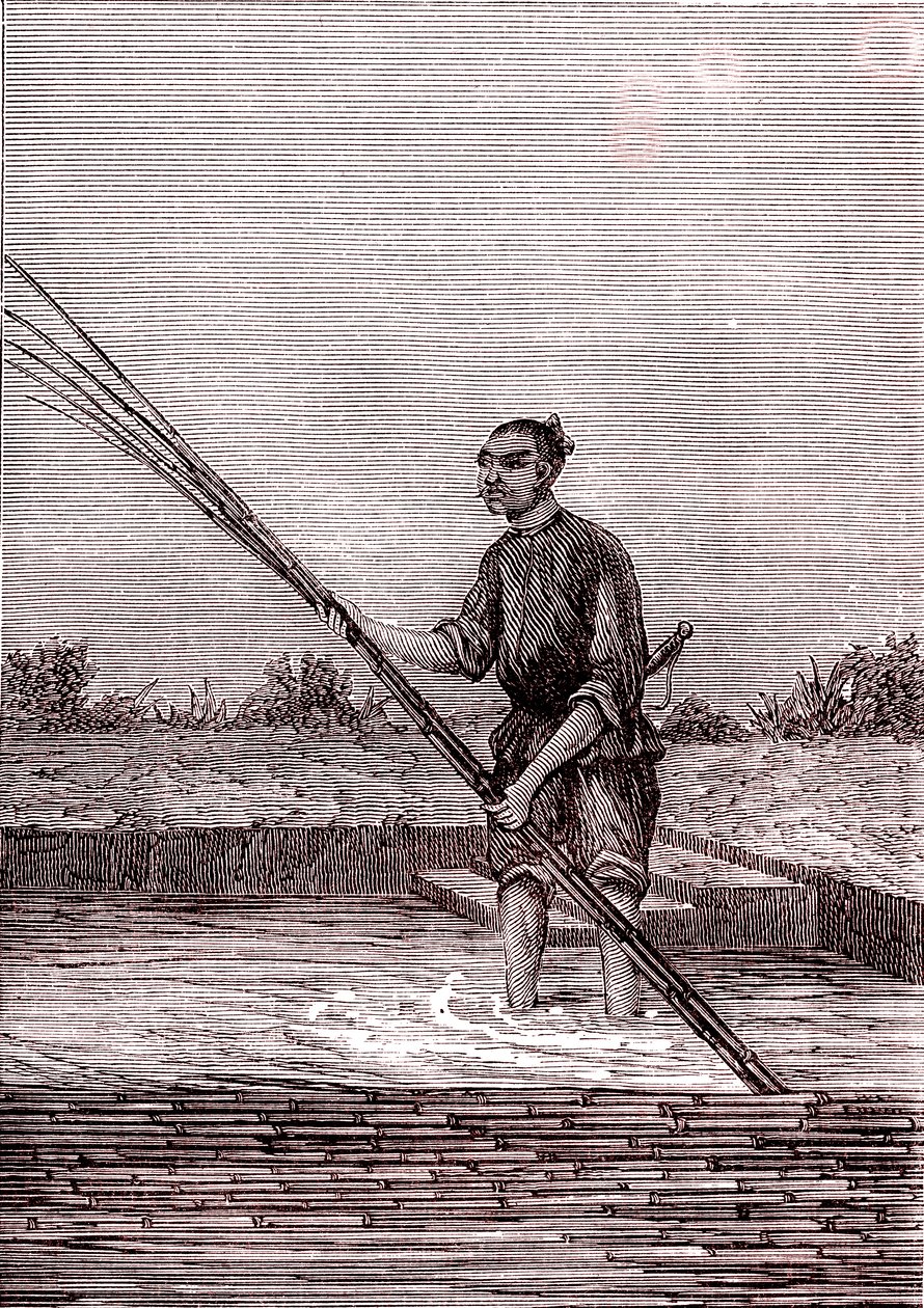 صدأ الخيزران الرطب، صناعة الورق في الصين (القرن الثالث قبل الميلاد) (نقش بواسطة فنان غير معروف