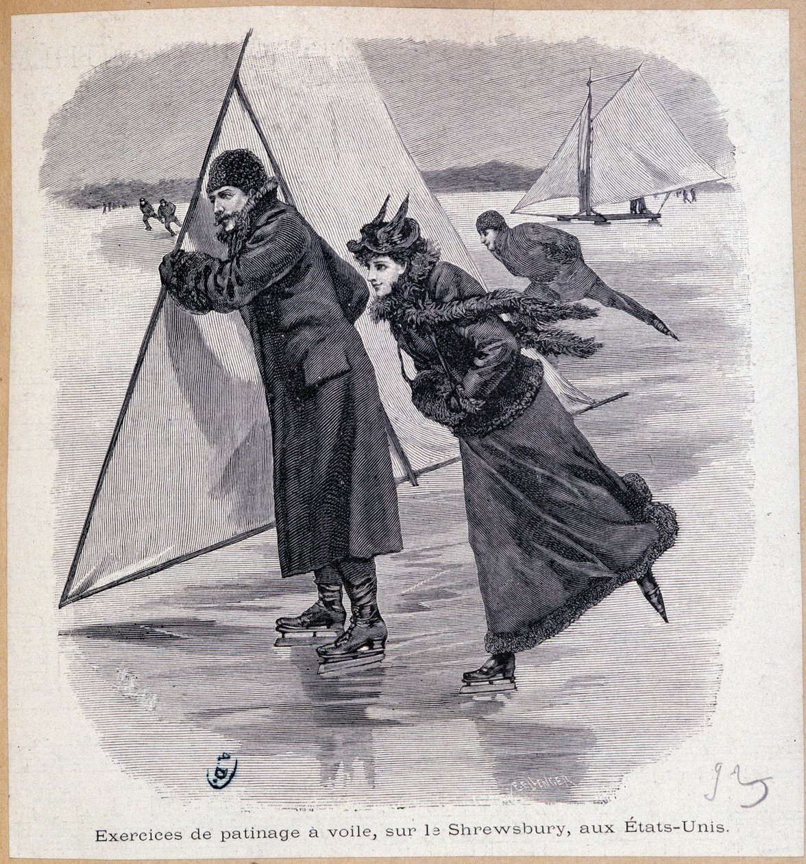تمرين الإبحار ، في شروزبري ، الولايات المتحدة الأمريكية ، حوالي عام 1890 - نقش ، أواخر القرن التاسع عشر بواسطة فنان غير معروف