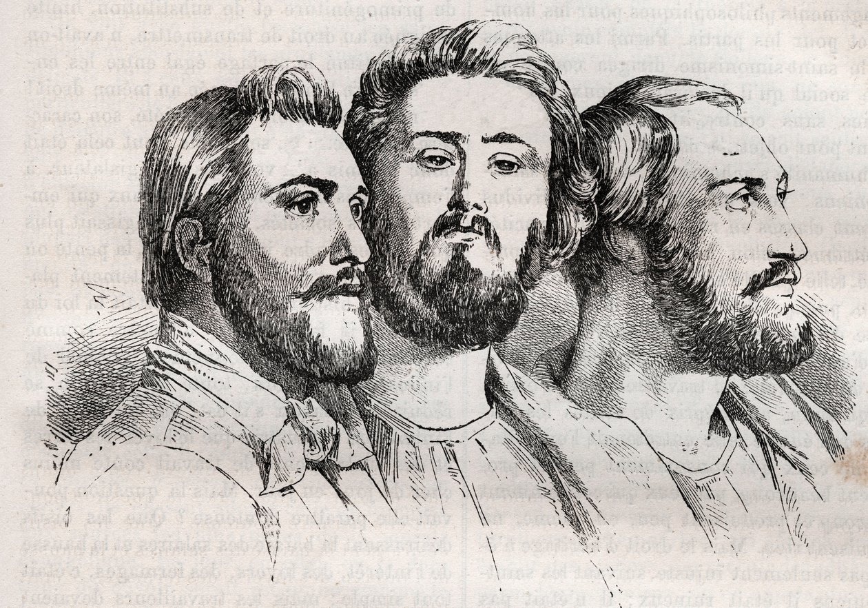 المذهب السيموني - سانت سيموني - سانت سيمونيانس - تشارلز دوفييه (1803-1866) - إميل بارولت (1799-1869) - ميشيل شوفالييه (1806-1879 - نقش 1882 في "Histoire de dix ans: 1830-1840" "لويس - أبيض (1811-1882) بواسطة فنان غير معروف