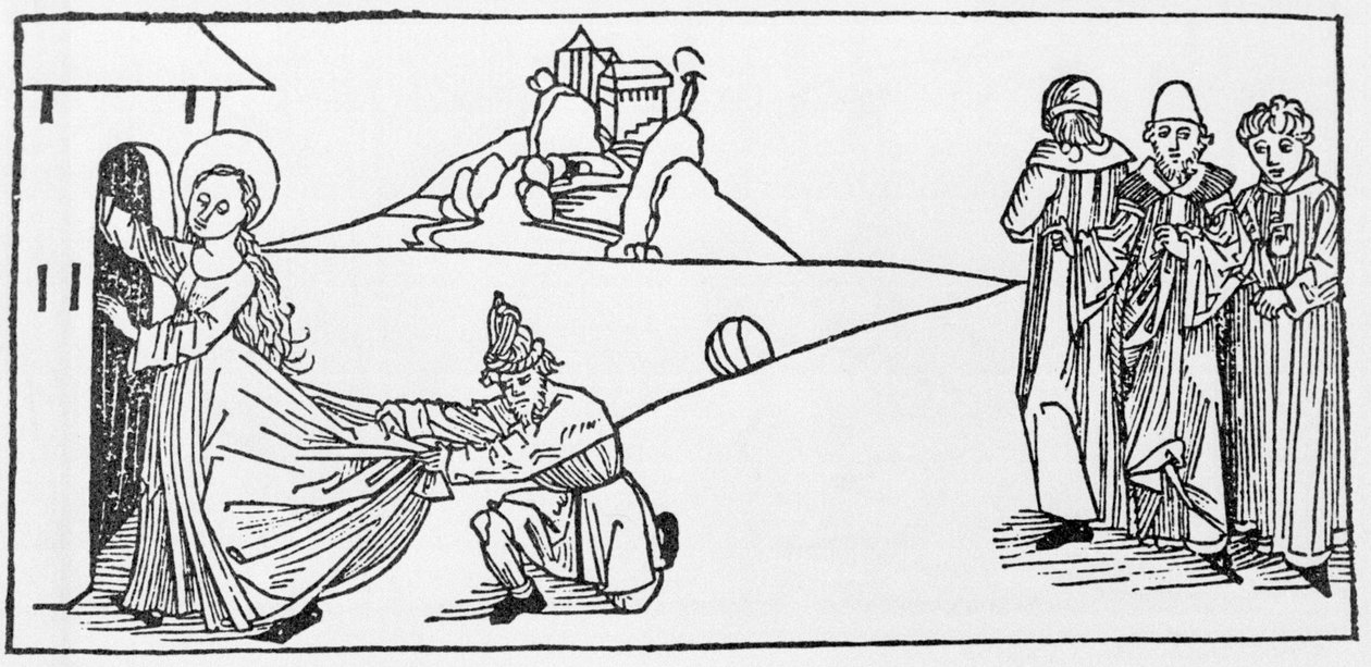 سانت أغنيس. نقش من "Leben der Heiligen - sommsteil" (كتاب القديس) ليعقوب (جيمس) من Voragine (1228-1298). دوبيك 1488. بواسطة فنان غير معروف