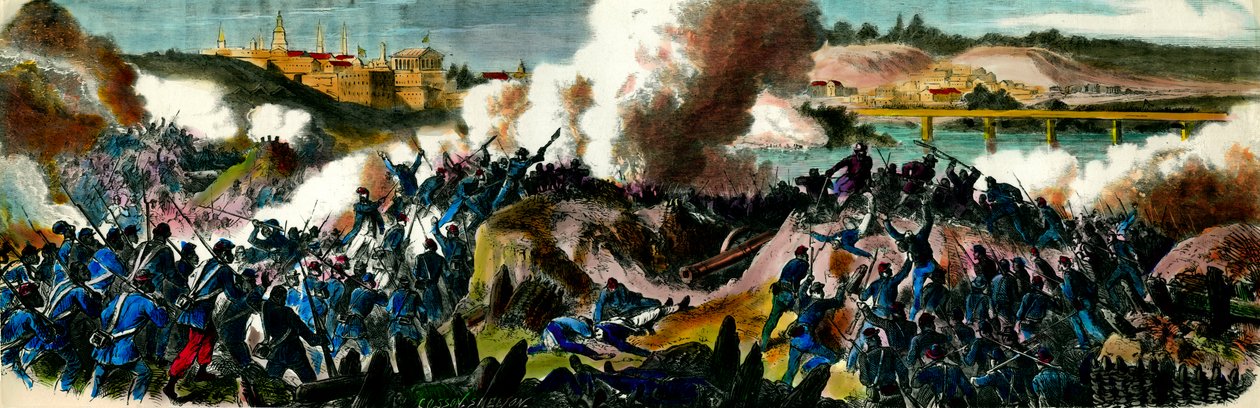 حرب الانفصال: استولى اليانكيون على ريتشموند (فيرجينيا) ، عاصمة الاتحاد الجنوبي في عام 1865. نقش مجموعة خاصة من القرن التاسع عشر بواسطة فنان غير معروف