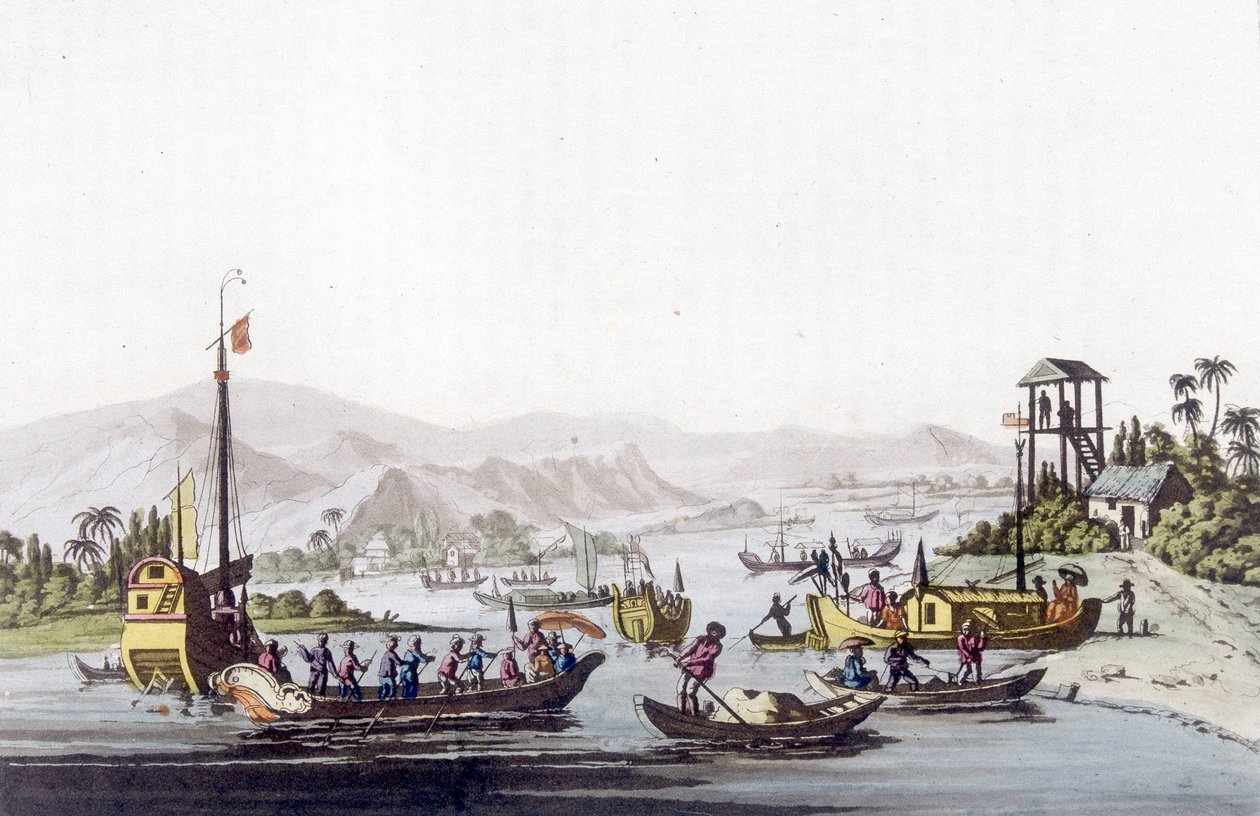سفن من Cochinchine. Bibliotheque des Arts décoratifs de Paris in "" الزي القديم والحديث " بواسطة فنان غير معروف