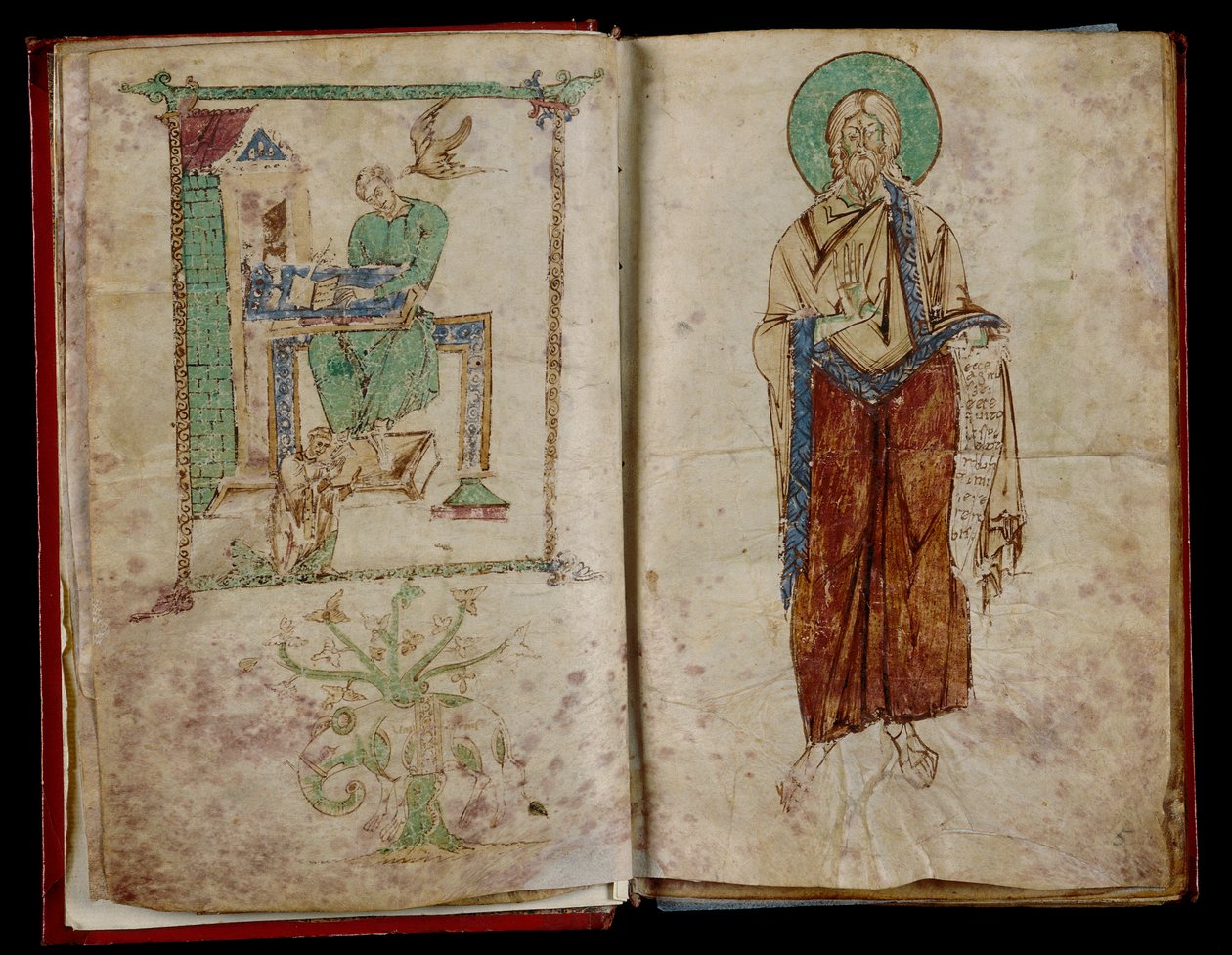 القديس يوحنا والروح القدس الذي يلهم القديس غريغوريوس: graduale 6B 59 بواسطة غير معروف