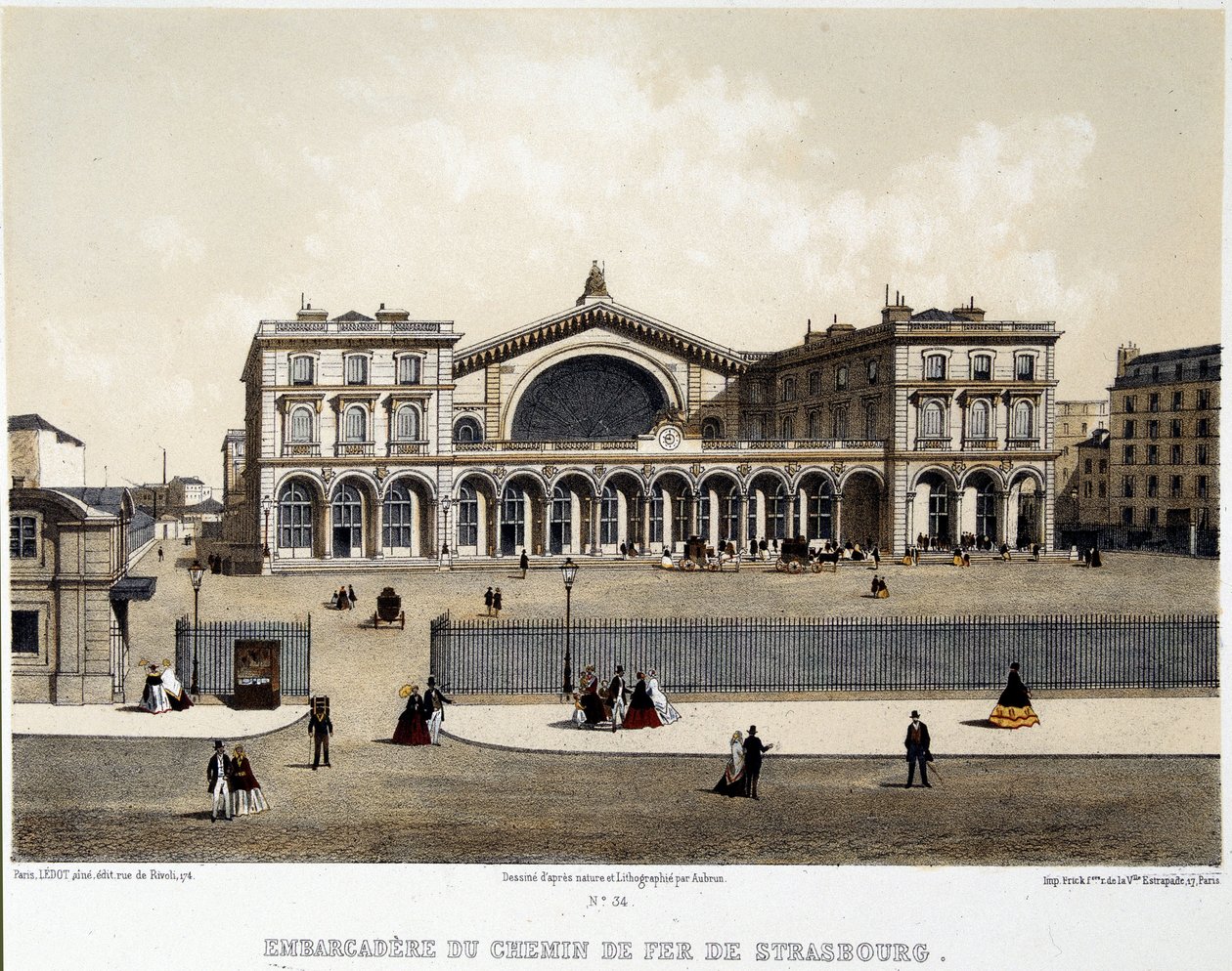 محطة سكة حديد ستراسبورغ (الآن Gare de l'Est) بواسطة فنان غير معروف