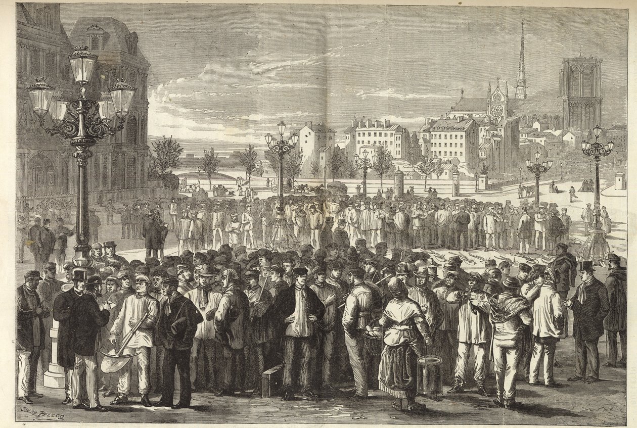 معرض ماكون في PLACE DE L'HOTEL DE VILLE ، في باريس. بواسطة MR. جولس بلكوك - نقش ١٨٦٩ - بواسطة فنان غير معروف